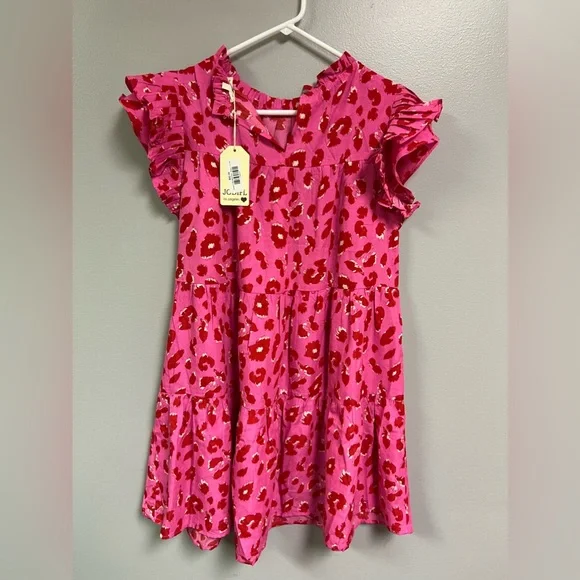 Hot pink leopard print dress - Picture 2 of 4